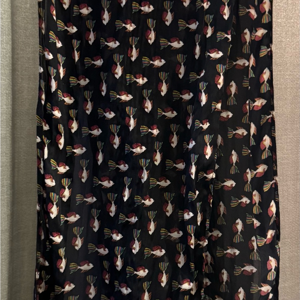 J.Garcia Stylish Mens Black Fish Pattern Scarf